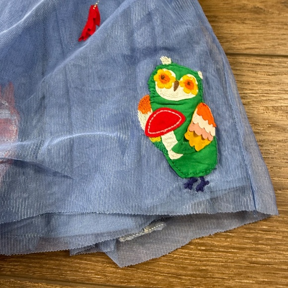 Mini Boden Applique Tulle Twirl Skirt Woodland Animals Blue 6-7 Y Fall School - Picture 4 of 12